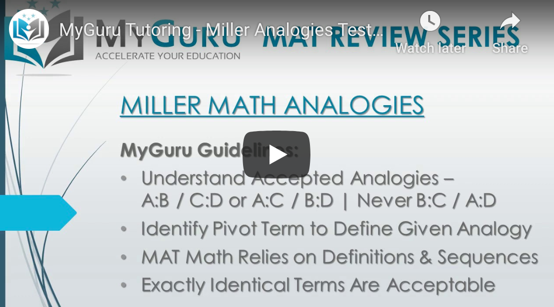 MAT Practice Test Questions (Prep for the Miller Analogies Test)